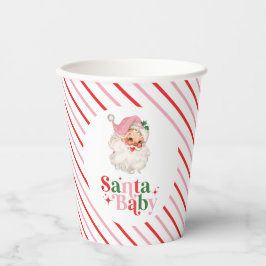 Retro Roze Santa Baby kerst baby shower Papieren Bekers