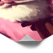 Retro  roze Santa Claus - Olieverf T-Shirt Poster (Hoek)