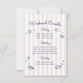 Retro Roze Schelpen & Trouwbellen Bachelorette Kaart (Achterkant)