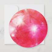 Retro Roze Sinaasappel Disco Ball Bruiloft Save th Kaart (Achterkant)
