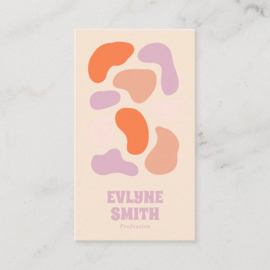 Retro Roze Sinaasappel QR Code Abstract Groovy Gir Visitekaartje