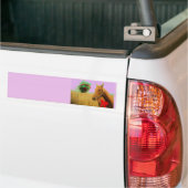 Retro roze sky Kerstmis Bumpersticker (Op Truck)