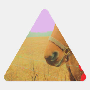 Retro roze sky Kerstmis Driehoek Sticker