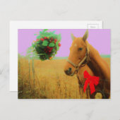 Retro roze sky Kerstmis Feestdagenkaart (Voorkant / Achterkant)