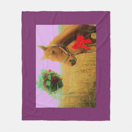 Retro roze sky Kerstmis Fleece Deken (Voorkant)