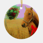 Retro roze sky Kerstmis Keramisch Ornament (Voorkant)