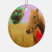 Retro roze sky Kerstmis Keramisch Ornament (Links)