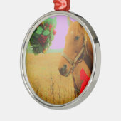 Retro roze sky Kerstmis Metalen Ornament (Links)