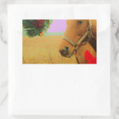 Retro roze sky Kerstmis Rechthoekige Sticker (Tas)