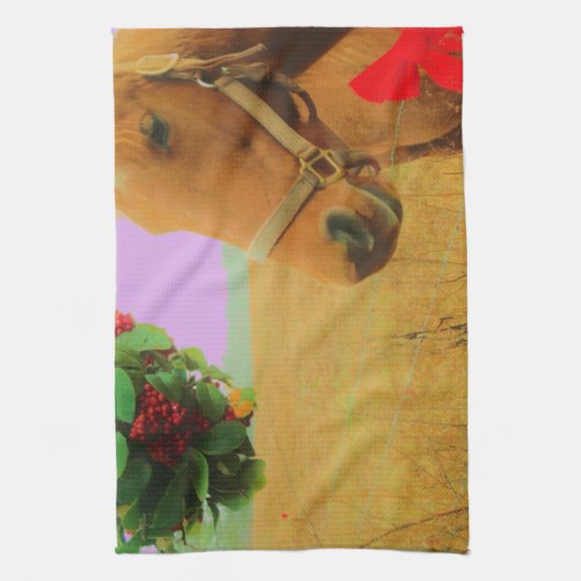 Retro roze sky Kerstmis Theedoek (Verticaal)