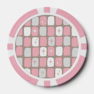 Retro Roze Spaanders van de Pook Starbursts Poker Chips