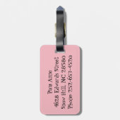 Retro Roze Starbursts Bagagelabel (Achterkant verticaal)