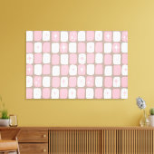 Retro Roze Starbursts Verpakt Canvas (Insitu (Woonkamer))