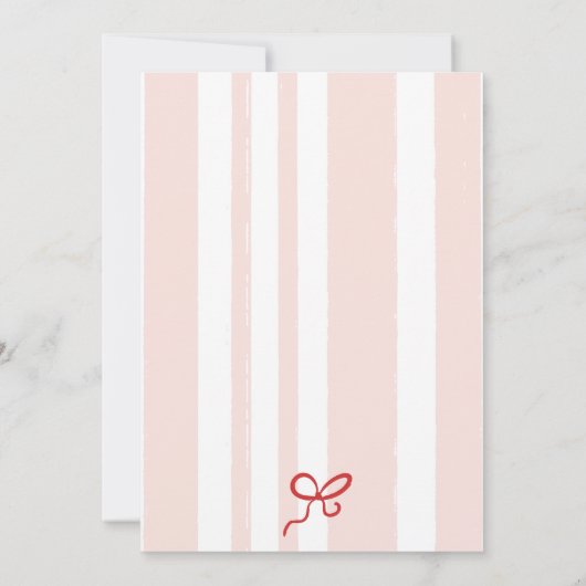 Retro Roze Strepen Ciao Baby shower met Italiaans  Kaart (Achterkant)