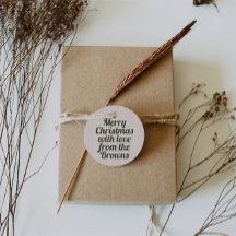 Retro  Roze Strepen Groen Vrolijk Kerstfeest