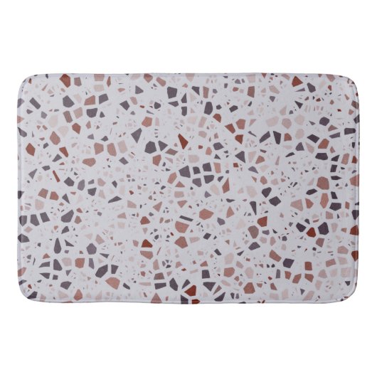 Retro Roze Terrazzo Marmeren Patroon Badmat (Voorkant)
