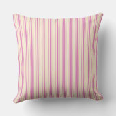Retro Roze Ticking Gestreepte Pinstripe Kussen (Achterkant)
