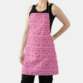 Retro Roze Trellis All-Over Print Apron Schort (Insitu)