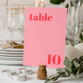 Retro Roze Trendy Weddenschap Tabelnummer Kaart