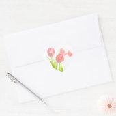Retro roze tulpenbloem Scrapbook hart sticker (Envelop)