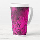 Retro Roze Verf Splatter Latte Mok (Rechterhoek)