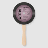 Retro  Roze Vinyl Record Bruiloft Programma Handwaaier (Voorkant)