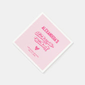Retro roze vrijgezellenfeest servet (Hoek)