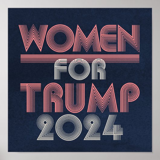 Retro  roze vrouwen voor Trump 2020 Poster (Voorkant)