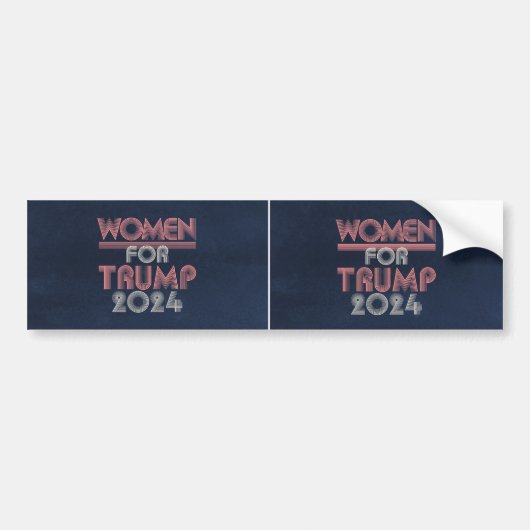 Retro Roze Vrouwen voor Trump 2024 Bumpersticker (Voorkant)