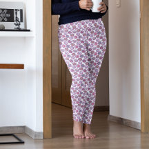 Retro Roze Xmas Ornamenten Kerst Pajama Broek