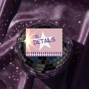Retro Roze & Zilver Disco Bruiloft Detail Foliekaa Folie Feestdagen Briefkaart