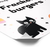 Retro Roze Zwarte Halloween Verjaardagsfeest Teken Foto Afdruk (Hoek)