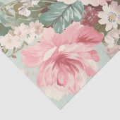 Retro Rozen Blush Pink op Mint Decoupage Tissuepapier (Detail)