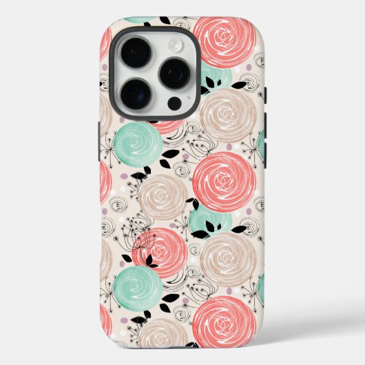 Retro, rozen Case-Mate iPhone case (Achterkant)