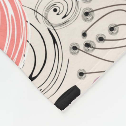 Retro, rozen fleece deken (Hoek)