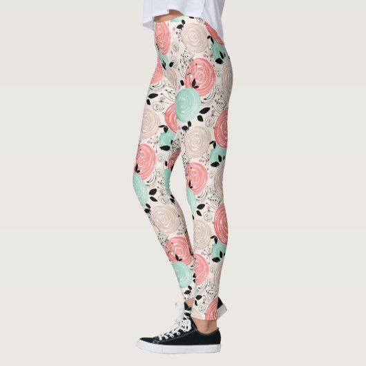 Retro, rozen leggings (Links)