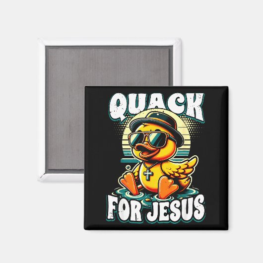Retro Rubber Duck Christian Rubber Ducky Quacks Fo Magneet (Voorkant / Achterkant)