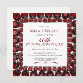 Retro Ruby Frame/Ruby 40e trouwdag uitnodiging (Voorkant / Achterkant)