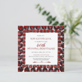 Retro Ruby Frame/Ruby 40th Huwelijksjubileum Kaart (Staand voorkant)