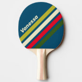 Retro Rugby Angled Striping with Name Tafeltennisbatje (Achterkant)