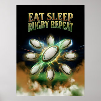 Retro Rugby Bootleg Design Poster