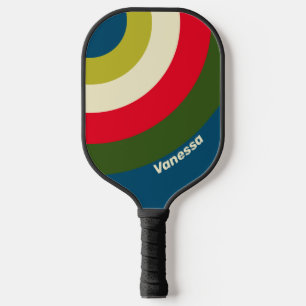 Retro Rugby Cirkel Streep met Naam Pickleball Paddle