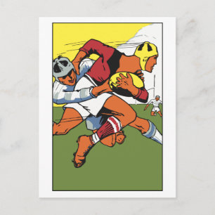 Retro rugby-kampioen briefkaart