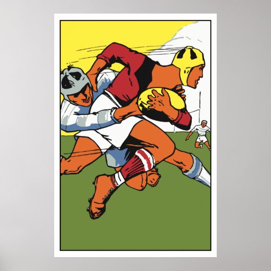 Retro rugby-kampioen poster (Voorkant)