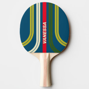 Retro Rugby Over Ark Strepen met Naam Tafeltennisbatje