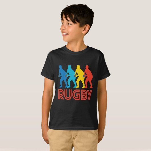Retro Rugby Pop Art T-shirt (Voorkant volledig)