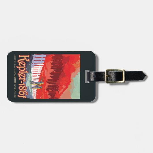 Retro ruimte Poster van Kepler-186f. Bagagelabel (Voorkant horizontaal)