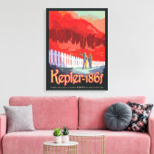 Retro ruimte Poster van Kepler-186f. Canvas Afdruk (Insitu (Woonkamer))
