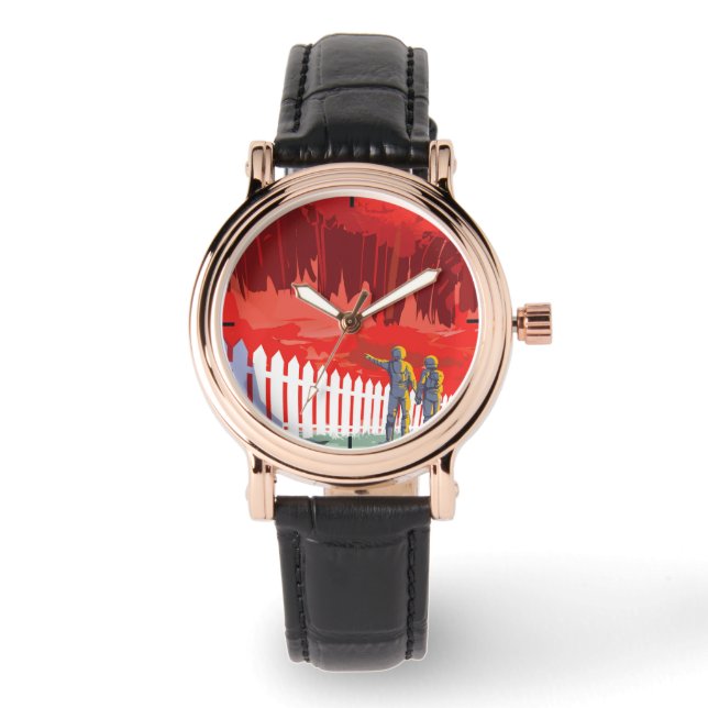 Retro ruimte Poster van Kepler-186f. Horloge (Voorkant)