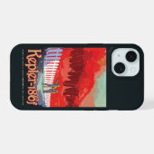 Retro ruimte Poster van Kepler-186f. iPhone 15 Hoesje (Achterkant horizontaal)